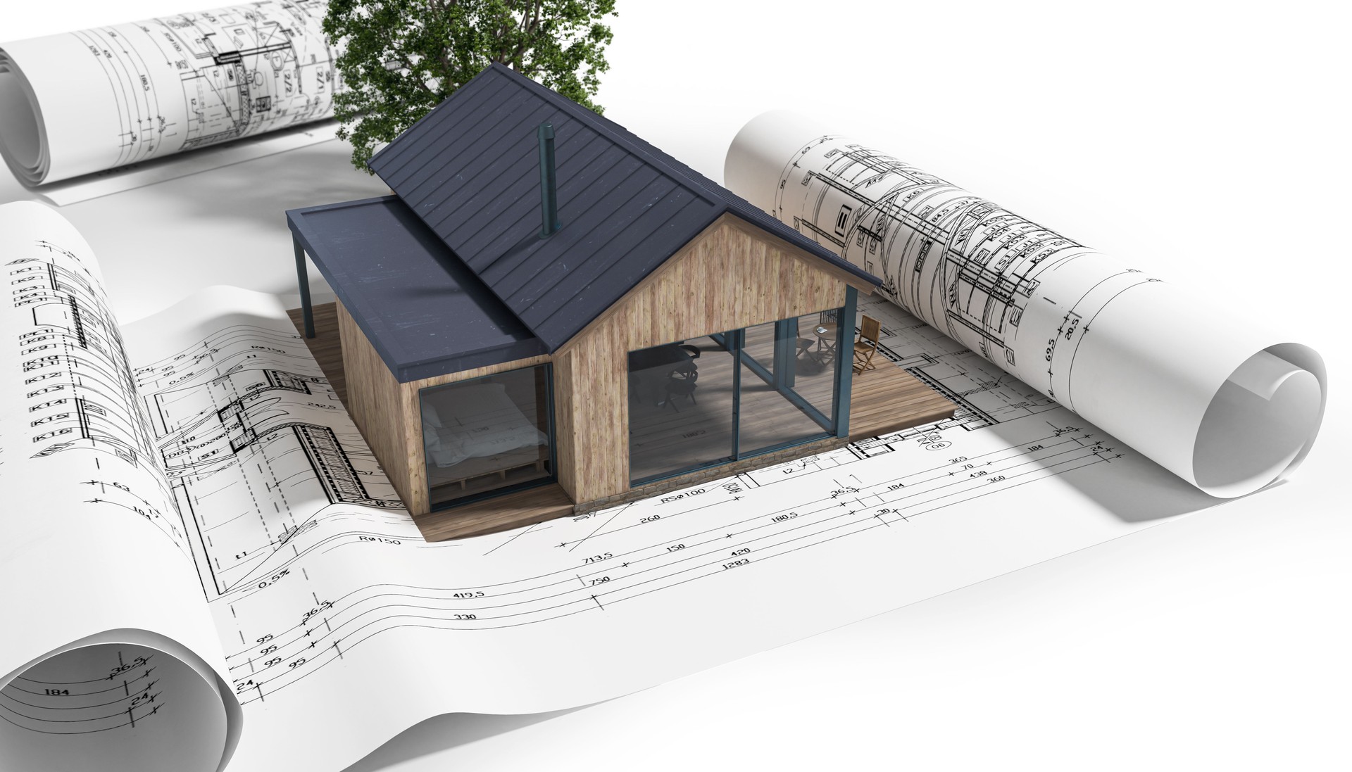 Small detached house in the planning phase - 3D visualization