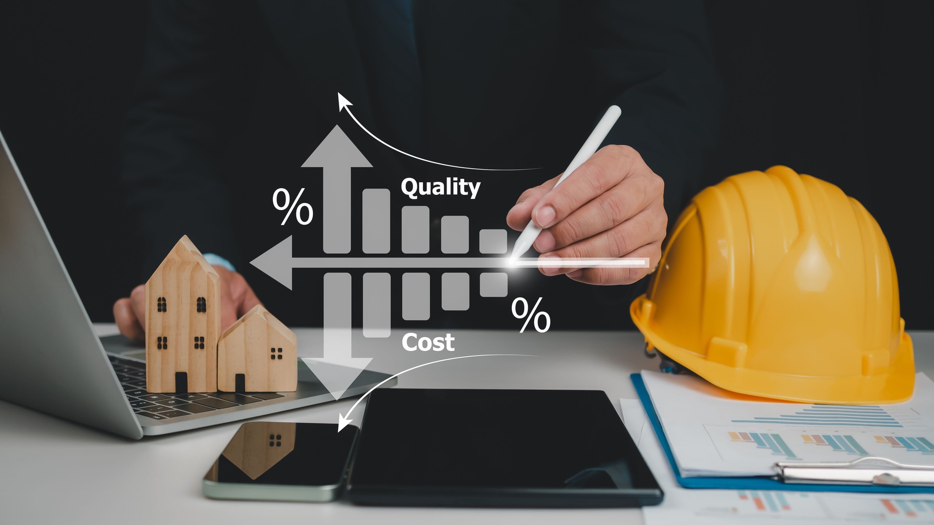 Construction planning, Structural calculation, Construction cost planning, Architect or engineer working with quality control and cost reduction, Cost calculation, Cost and quality control
